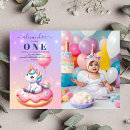 Search for unicorn doughnut birthday invitations Baby girl