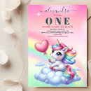 Search for glitter 1st birthday invitations Whimsical