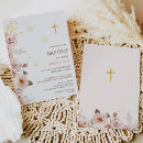 Search for chic christening invitations Pink and gold