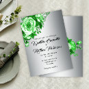 Search for green and silver wedding invitations Floral