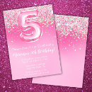 Search for 5th birthday invitations Pink