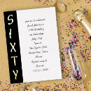 Search for for her 60th birthday invitations Black and white