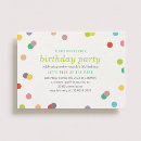 Search for rainbow confetti birthday invitations Girl