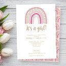 Search for boho rainbow baby girl shower invitations Watercolor