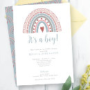 Search for heart baby boy shower invitations Bohemian