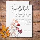 Search for fall leaves save the dates Rustic