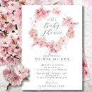 Search for cherry blossom baby shower invitations Watercolor