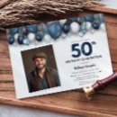 Search for silver black white 50th birthday invitations Modern