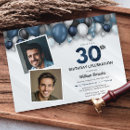 Search for silver 30th birthday invitations Blue