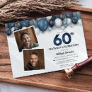 Search for blue 60th birthday invitations Silver