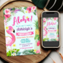 Search for girls flamingo 1st birthday invitations For her