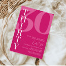 Search for pink 30th birthday invitations Typography