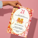 Search for girly 21st birthday invitations Typography