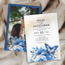 Search for blue butterfly wedding invitations Elegant