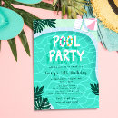 Search for palm leaves birthday invitations Pool