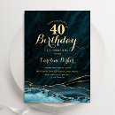 Search for teal gold birthday invitations Turquoise