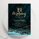 Search for teal gold birthday invitations Turquoise