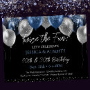 Search for blue and silver birthday invitations Adult birthday party