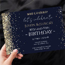 Search for dark blue birthday invitations Adult birthday party
