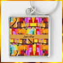 Search for abstract art modern key rings Colourful