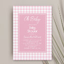Search for pink gingham baby shower invitations Vintage