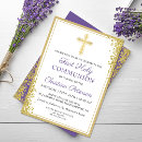 Search for lavender first communion invitations Gold