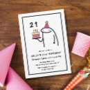 Search for funny 21st birthday invitations Black and white