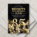 Search for gold 85th birthday invitations 85 eighty five