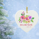 Search for bible verses heart shaped ceramic christmas tree decorations God