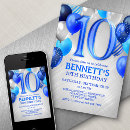 Search for boys 10th birthday invitations For him