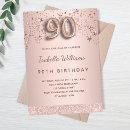 Search for 90th birthday invitations pink