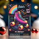 Search for boys roller skating party invitations Neon