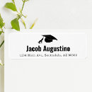 Search for graduation announcement return address labels Black and white
