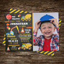 Search for excavator birthday invitations Trucks