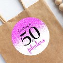 Search for hot pink glitter stickers 50th birthday