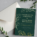 Search for emerald green and gold wedding invitations Botanical
