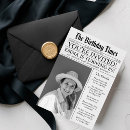 Search for fun 80th birthday invitations Black and white