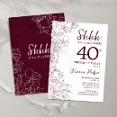 Search for wine 40th birthday invitations Burgundy