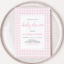 Search for pink gingham baby shower invitations Vintage