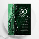 Search for green silver 60th birthday invitations Elegant