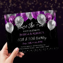 Search for purple and silver birthday invitations Adult birthday party