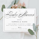 Search for black white gender reveal invitations Calligraphy