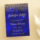 Search for blue glitter graduation invitations Class of 2023