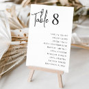 Search for guest names and table cards Black and white
