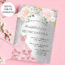 Search for pink dress quinceanera invitations Silver