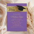 Search for black purple graduation invitations High school graduation