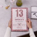 Search for rose gold 13th birthday invitations Glitter