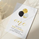 Search for black and gold 1st birthday invitations Modern