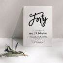 Search for chic 40th birthday invitations Simple