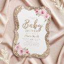 Search for pink gold floral baby shower invitations Blush
